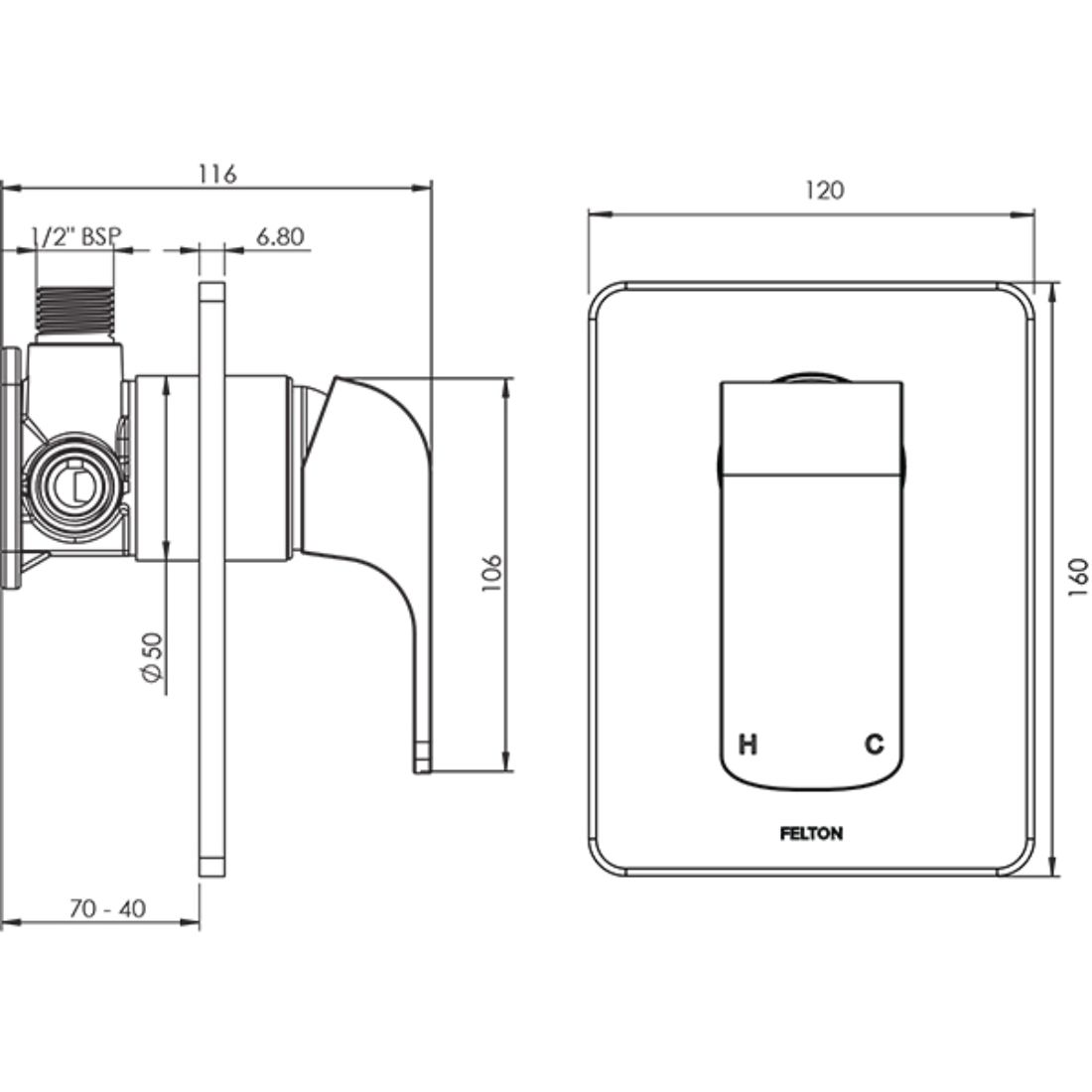 Urban Mains Pressure Shower Mixer Chrome UFCSMC PlaceMakers NZ