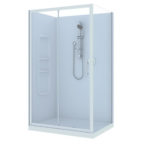 Brighton Framed Sliding Door 2-Sided Side Moulded Wall Left Shower Enclosure 1200 x 900 x 1950mm ...
