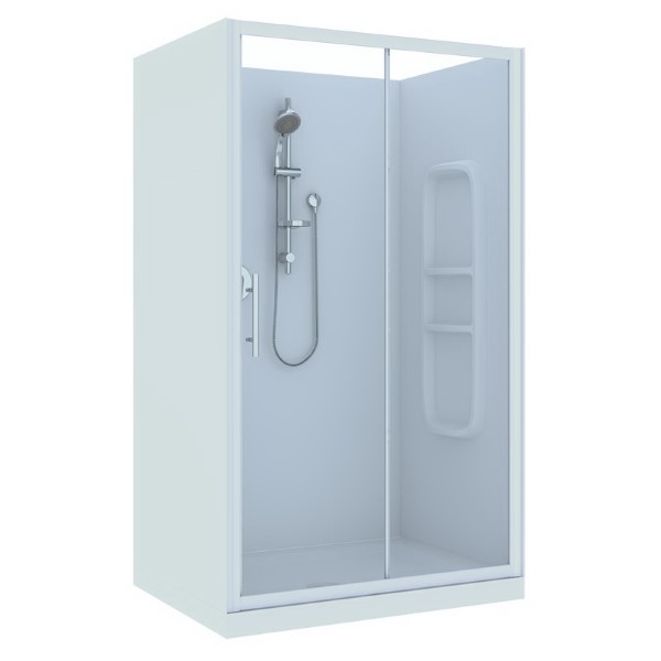 Brighton Framed Sliding Door 3-Sided Side Moulded Wall Shower Enclosure 1200 x 900 x 1950mm ...