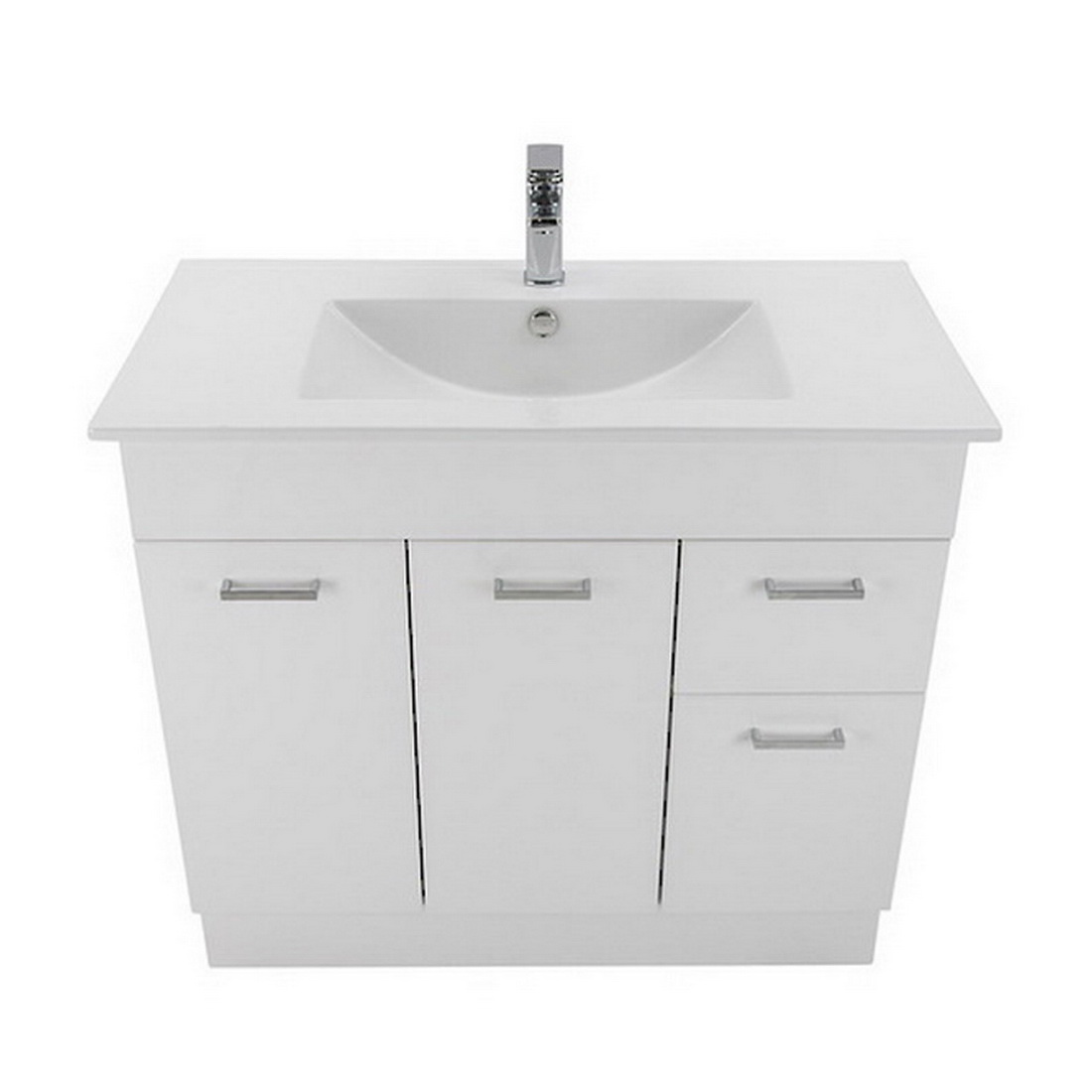 Montana Qube 2 Drawer Floorstanding Vanity 900mm Gloss White Montana Qube 2 Drawer Floorstanding Vanity 900mm Gloss White