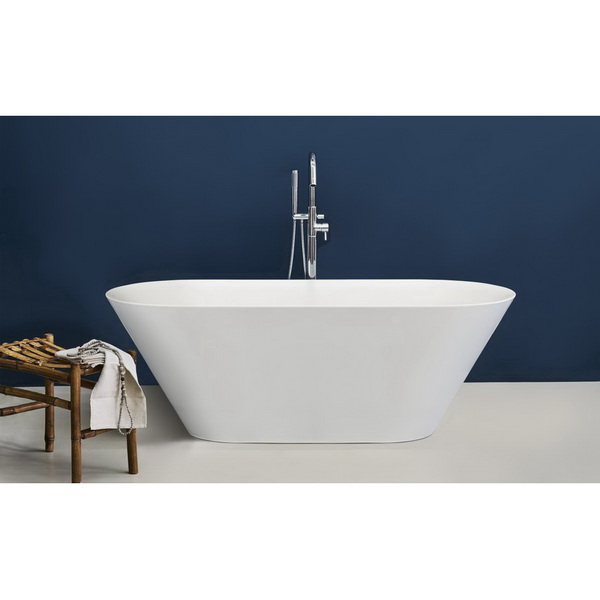 Memphis Angled Freestanding Bathtub 1690 X 700 X 585mm Clearstone Gloss White Towel Rails