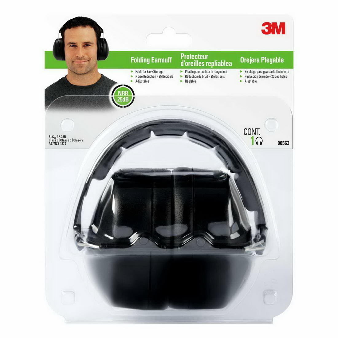 90563H1-DC Folding Earmuff Black 90563H1-DC Folding Earmuff Black
