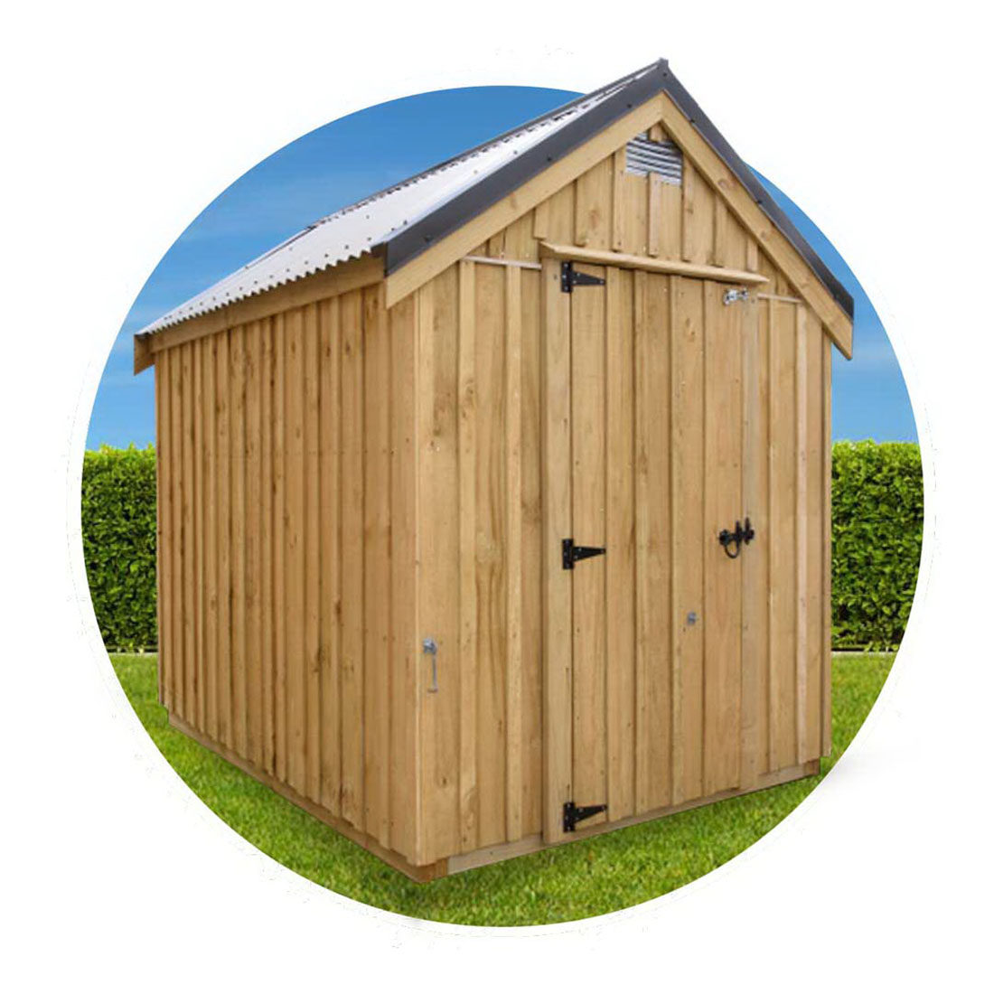 1.8 x 3m Gable Roof Garden Shed with Floor & Bearer Corrugated Roof 1.8 x 3m Gable Roof Garden Shed with Floor & Bearer Corrugated Roof