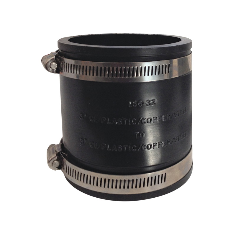 Plumb-Qwik Straight Coupling 88mm Clamp-On PVC Elastomer Black D156-33 Plumb-Qwik Straight Coupling 88mm Clamp-On PVC Elastomer Black D156-33