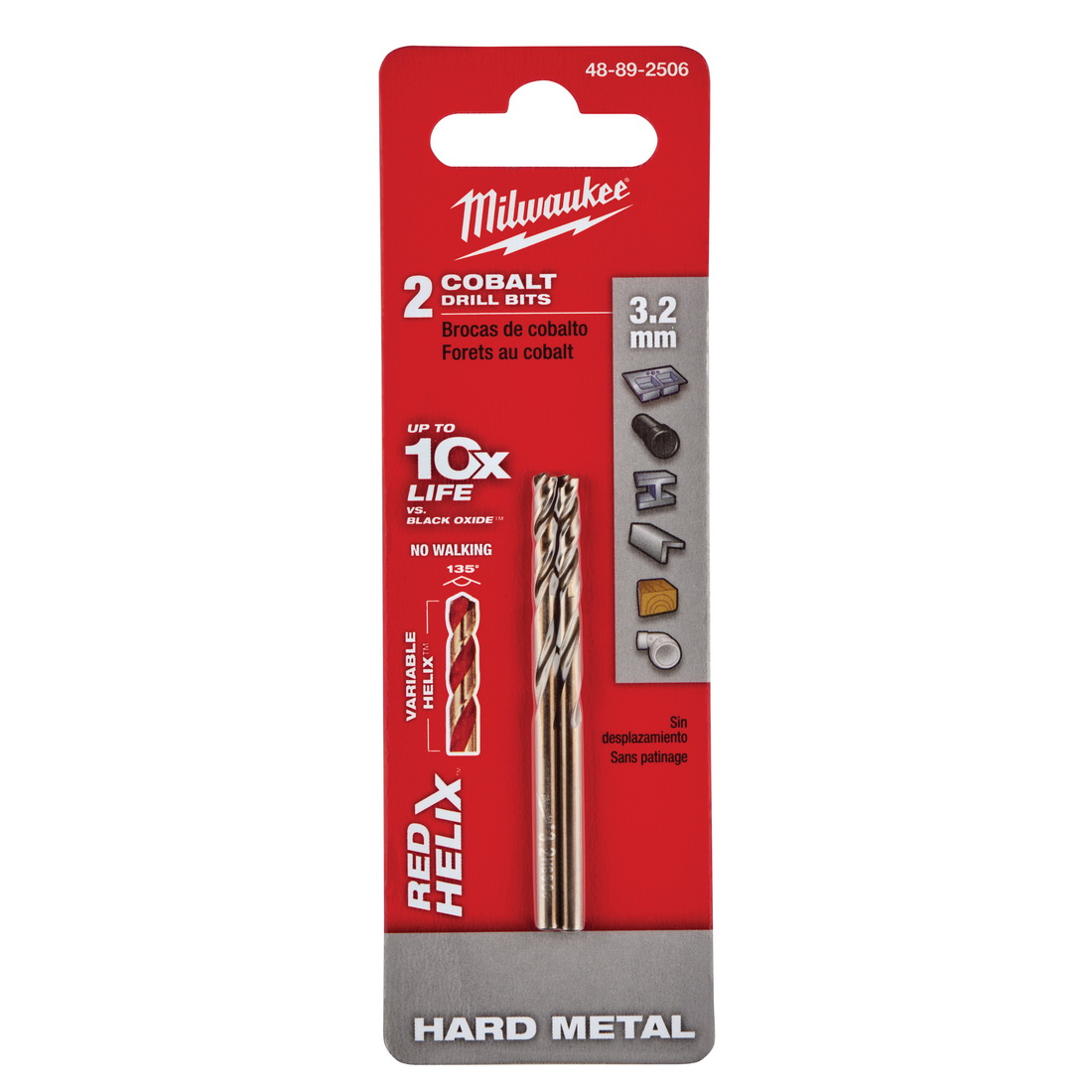 Red Helix Cobalt Drill Bit 3.2 X 65mm 2 Pack | PlaceMakers NZ