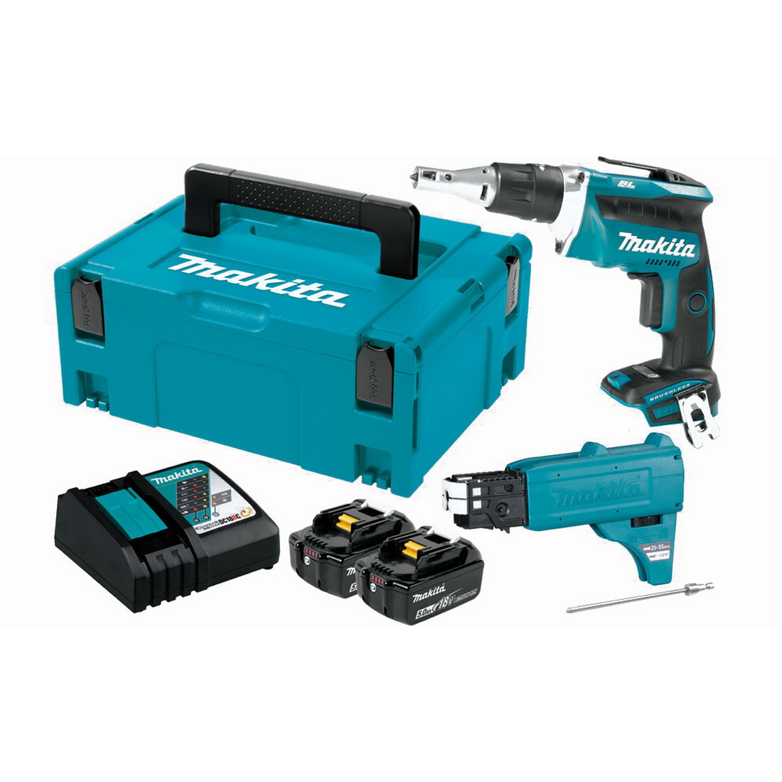 18V 5Ah Li-Ion Brushless Screwdriver & Autofeed Attachment Kit 18V 5Ah Li-Ion Brushless Screwdriver & Autofeed Attachment Kit
