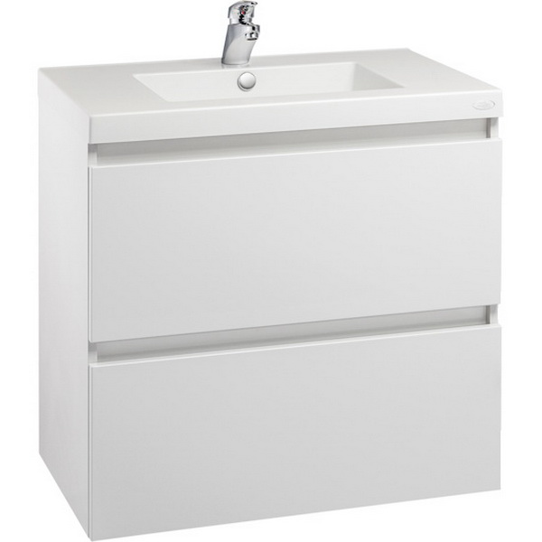 Valencia Vanity 750 Single Bowl 2 Drawer W/H White 30028A-0 Valencia Vanity 750 Single Bowl 2 Drawer W/H White 30028A-0