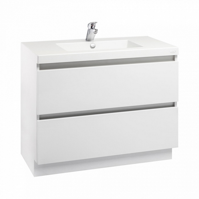 Valencia Vanity 900 Single Bowl 2 Drawer Floor White 30031A-0 Valencia Vanity 900 Single Bowl 2 Drawer Floor White 30031A-0