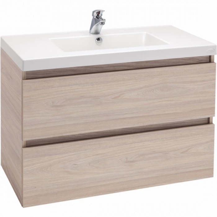 Valencia Vanity 900 Single Bowl 2 Drawer W/H Salty Elm 30030A-LW Valencia Vanity 900 Single Bowl 2 Drawer W/H Salty Elm 30030A-LW