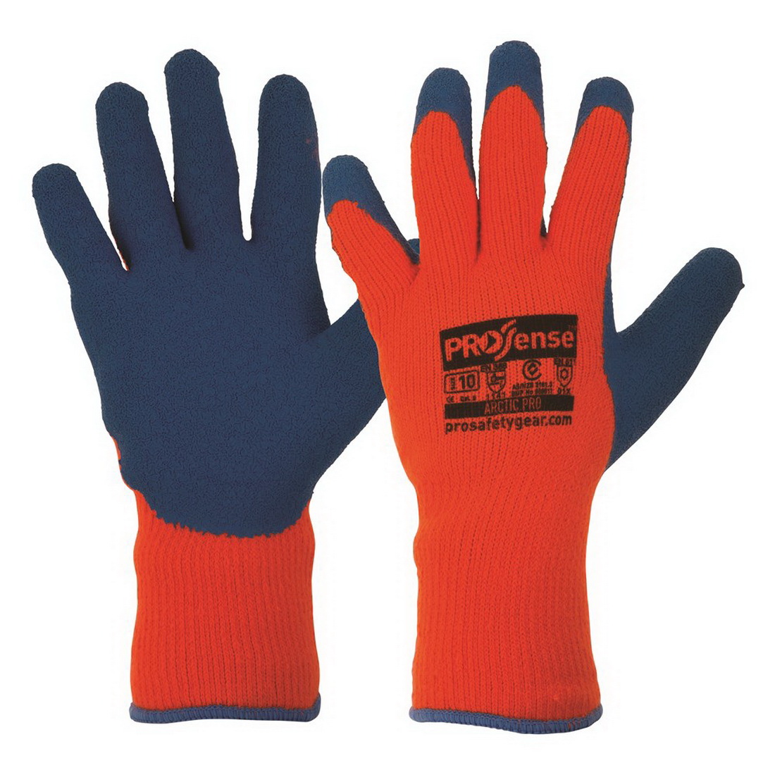 Arctic Pro with Blue Latex Palm Winter Gloves Hi-Vis Orange Arctic Pro with Blue Latex Palm Winter Gloves Hi-Vis Orange