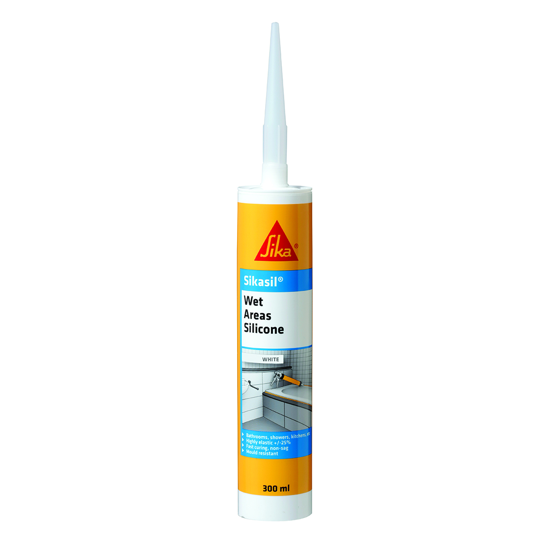 Sikasil Wet Areas Silicone Sealant White 300ml 447538 PlaceMakers NZ