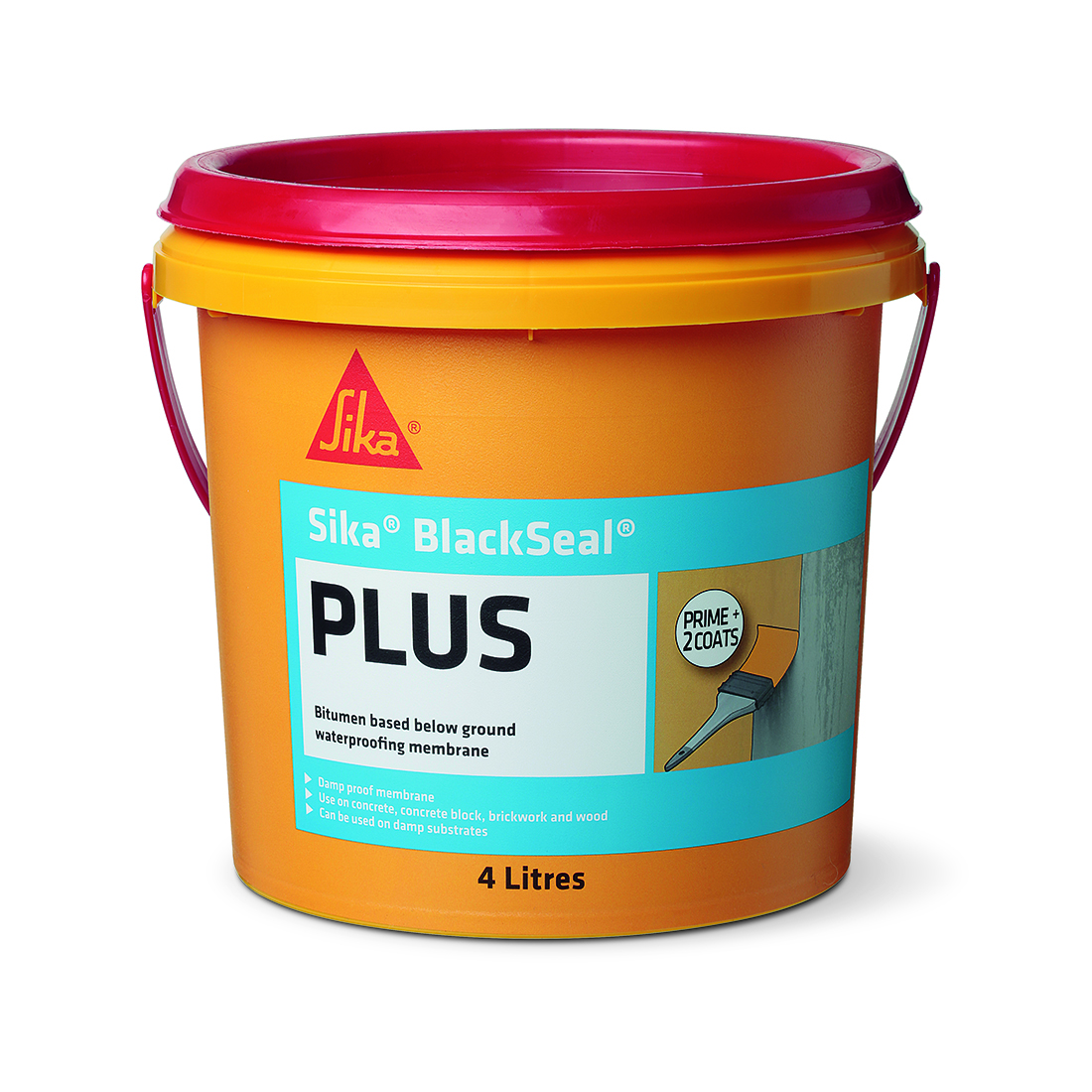Blackseal Plus Liquid Bitumen Waterproofing Membrane 4L Black 450388 Blackseal Plus Liquid Bitumen Waterproofing Membrane 4L Black 450388
