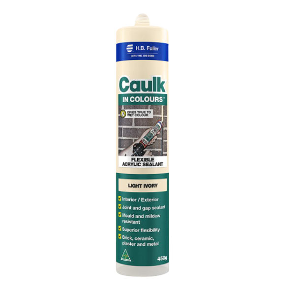 Caulk In Colours 450g Flexible Acrylic Sealant Light Ivory Caulk In Colours 450g Flexible Acrylic Sealant Light Ivory