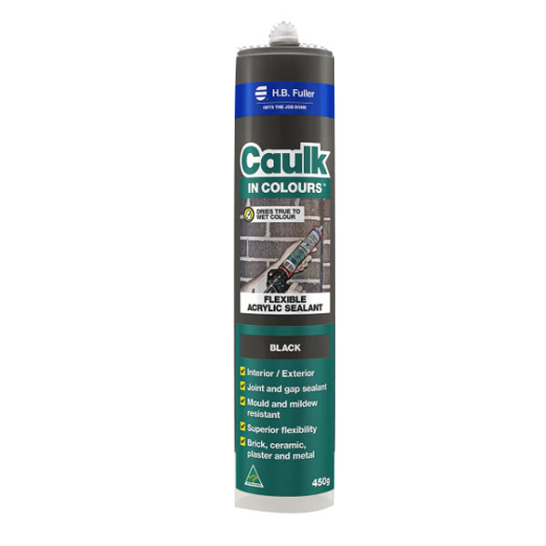 Caulk In Colours 450g Flexible Acrylic Sealant Black Caulk In Colours 450g Flexible Acrylic Sealant Black