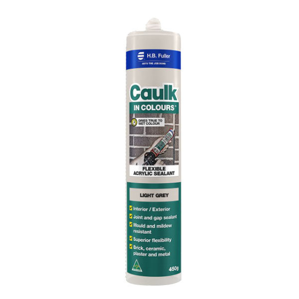 Caulk In Colours 450g Flexible Acrylic Sealant Light Grey Caulk In Colours 450g Flexible Acrylic Sealant Light Grey
