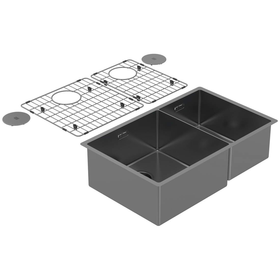 704x440x200mm Double Bowl Undermount Kitchen Sink Cayman Sonic Grey PearlArc Finish 704x440x200mm Double Bowl Undermount Kitchen Sink Cayman Sonic Grey PearlArc Finish