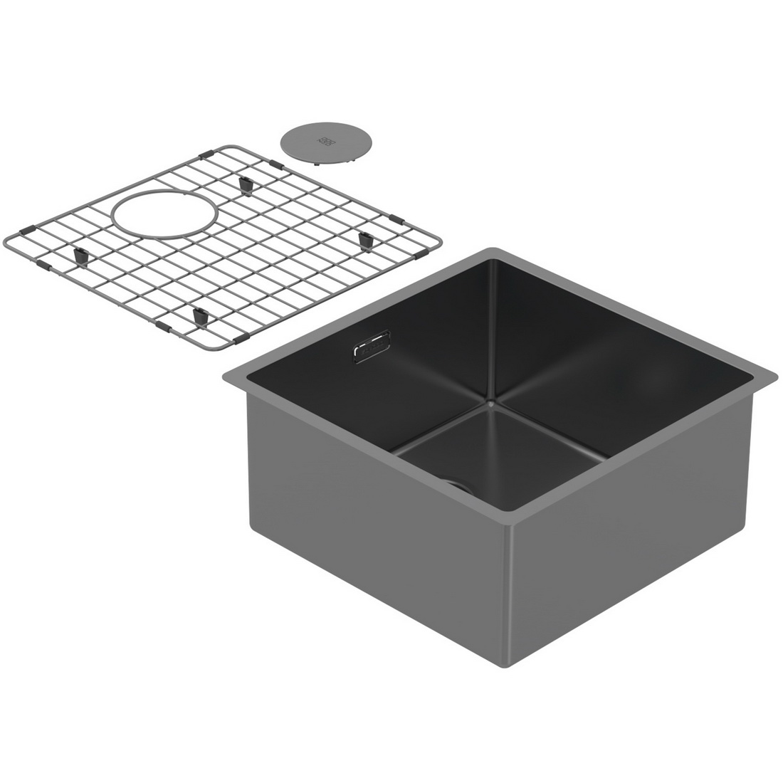 440x440x200mm Single Medium Bowl Undermount Kitchen Sink Cayman Black PearlArc Finish 440x440x200mm Single Medium Bowl Undermount Kitchen Sink Cayman Black PearlArc Finish