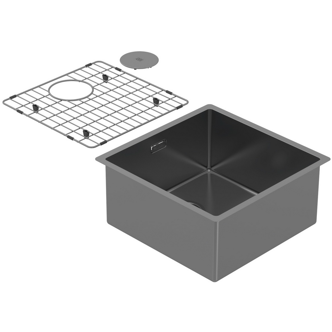 440x440x200mm Single Medium Bowl Undermount Kitchen Sink Cayman Sonic Grey PearlArc Finish 440x440x200mm Single Medium Bowl Undermount Kitchen Sink Cayman Sonic Grey PearlArc Finish