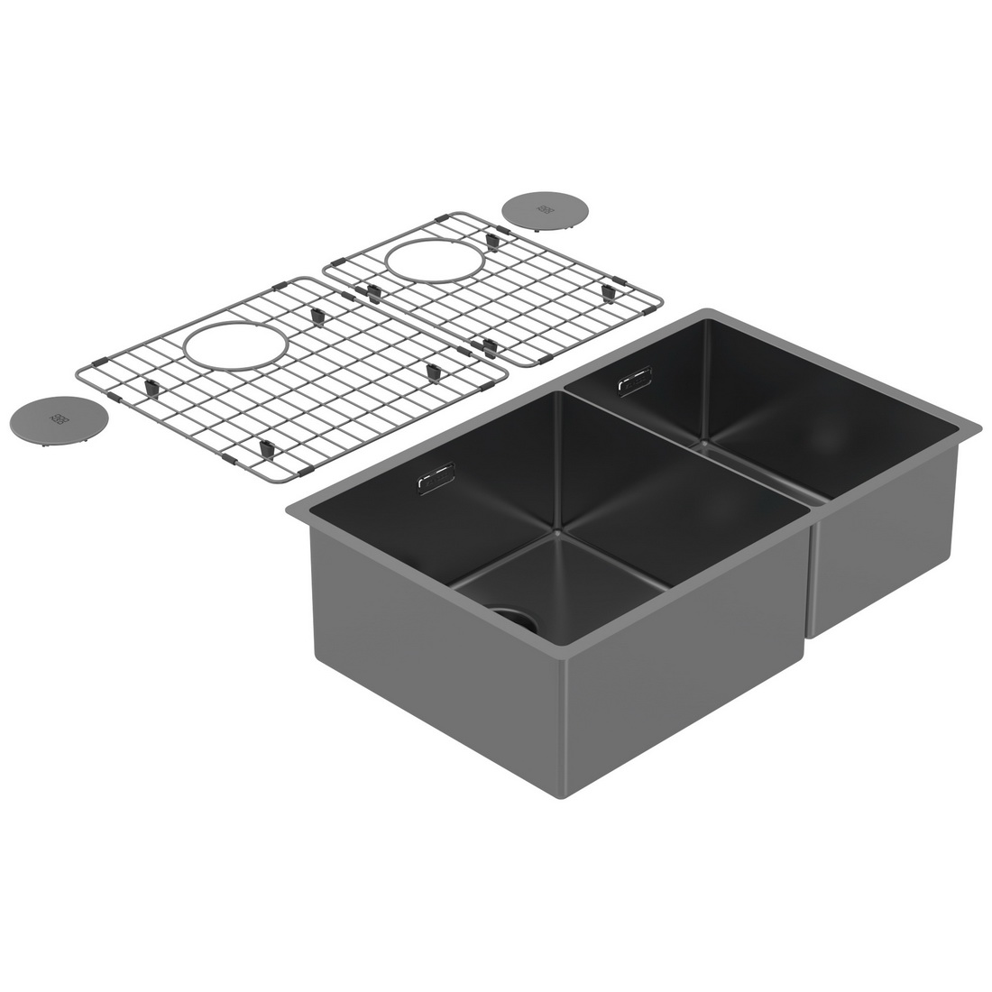 704x440x200mm Double Bowl Undermount Kitchen Sink Cayman Black PearlArc Finish 704x440x200mm Double Bowl Undermount Kitchen Sink Cayman Black PearlArc Finish