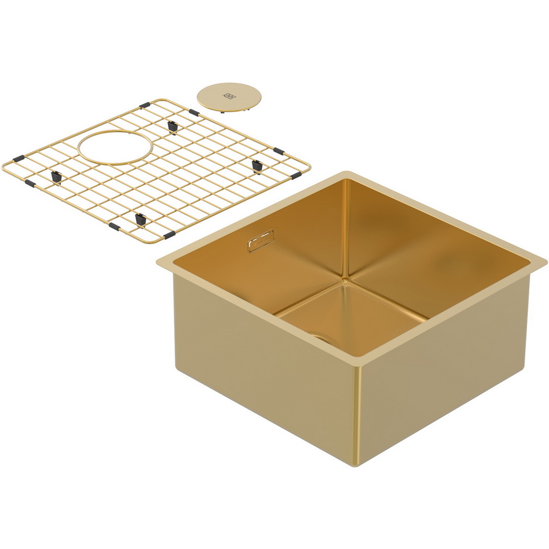 440x440x200mm Single Medium Bowl Undermount Kitchen Sink Cayman Eureka Gold PearlArc Finish 440x440x200mm Single Medium Bowl Undermount Kitchen Sink Cayman Eureka Gold PearlArc Finish