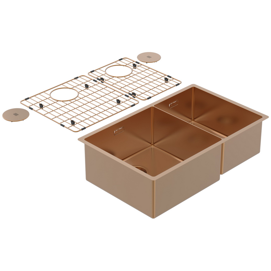 704x440x200mm Double Bowl Undermount Kitchen Sink Cayman Rio Bronze PearlArc Finish 704x440x200mm Double Bowl Undermount Kitchen Sink Cayman Rio Bronze PearlArc Finish
