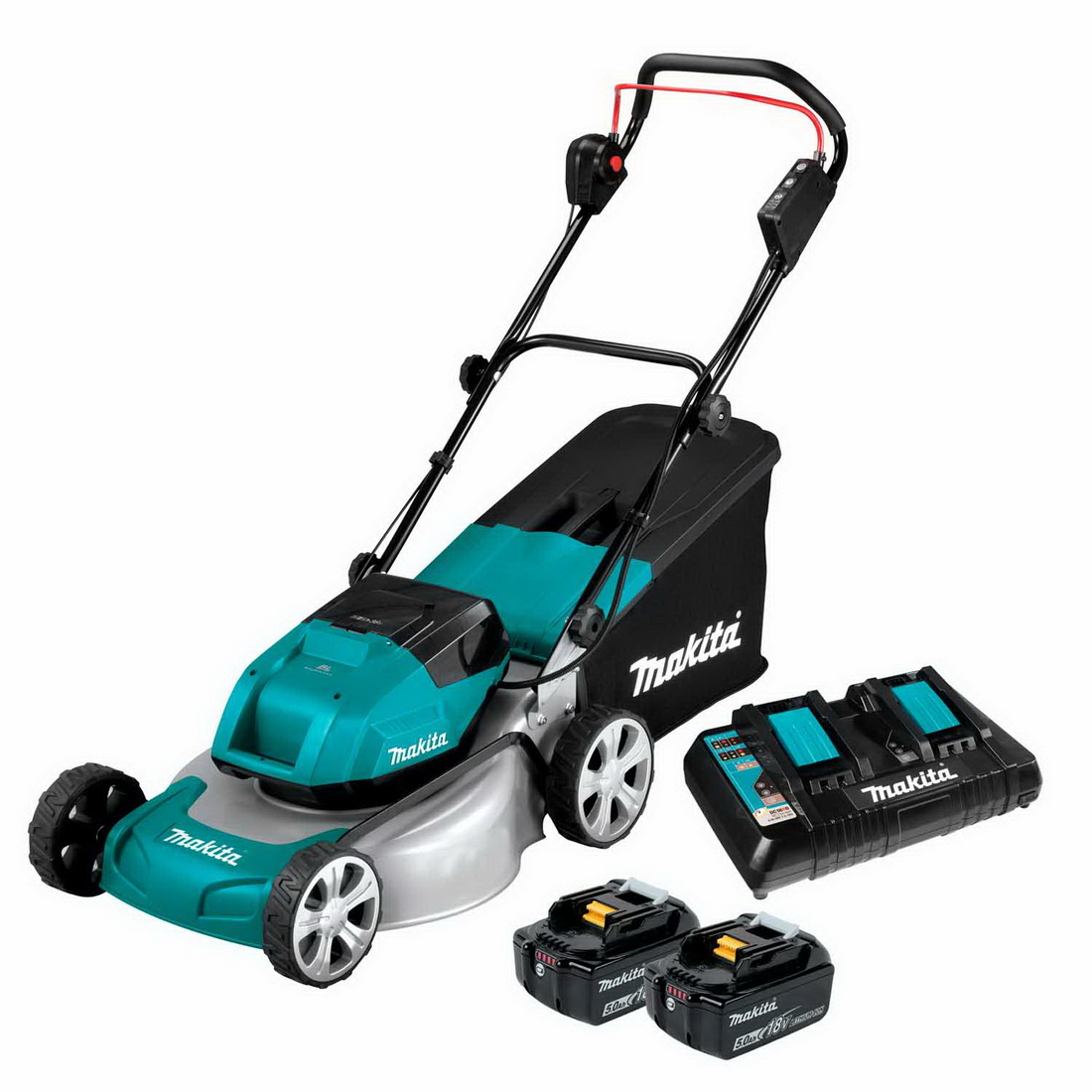 2 x 18V 5Ah 460mm Brushless Cordless Metal Deck Lawn Mower 2 x 18V 5Ah 460mm Brushless Cordless Metal Deck Lawn Mower
