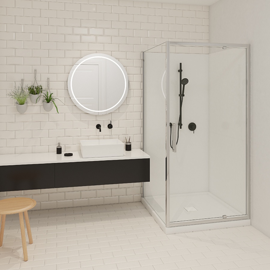 Evolve Square Shower Cubicle Square 1000 x 1000mm 2 Sided Corner Waste ...