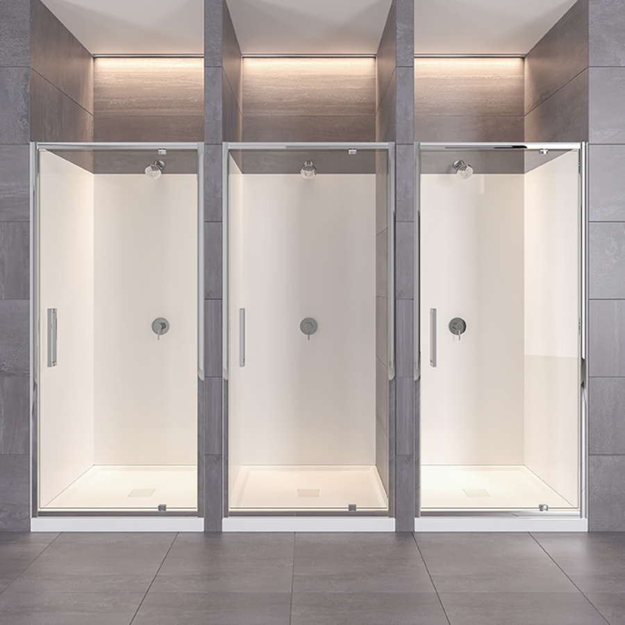 Evolve Square Shower Cubicle Square 900 x 900mm 3 Sided Chrome Flat