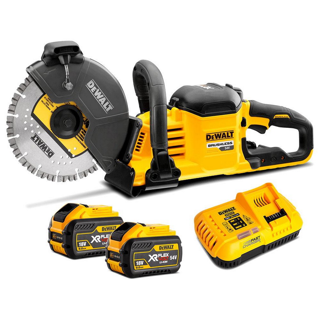 FLEXVOLT 54V 9Ah XR Lithium-Ion Brushless 230mm Concrete Cut-Off Saw Kit FLEXVOLT 54V 9Ah XR Lithium-Ion Brushless 230mm Concrete Cut-Off Saw Kit