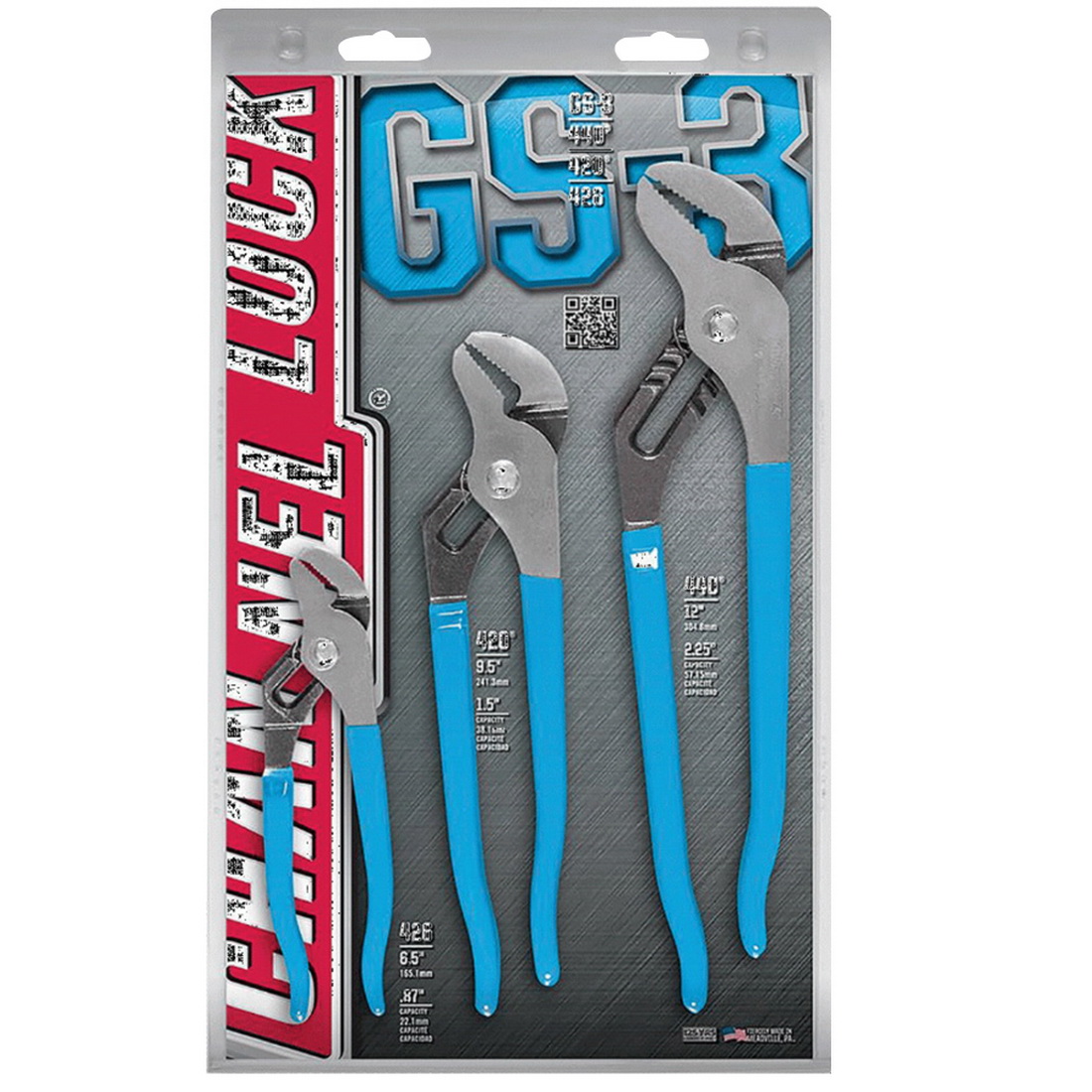 3 Piece GS-3 Jaw Tongue and Groove Plier Set 3 Piece GS-3 Jaw Tongue and Groove Plier Set