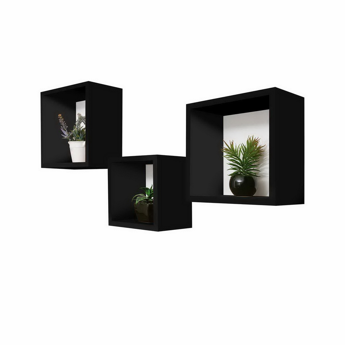 3 in 1 Cubeline Set Floating Shelves Black 3 in 1 Cubeline Set Floating Shelves Black
