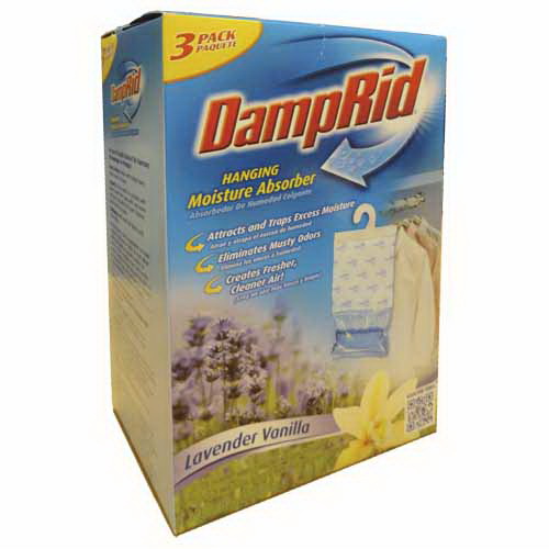 DampRid Lavender Vanilla Hanging Moisture Absorber, 3 Pack