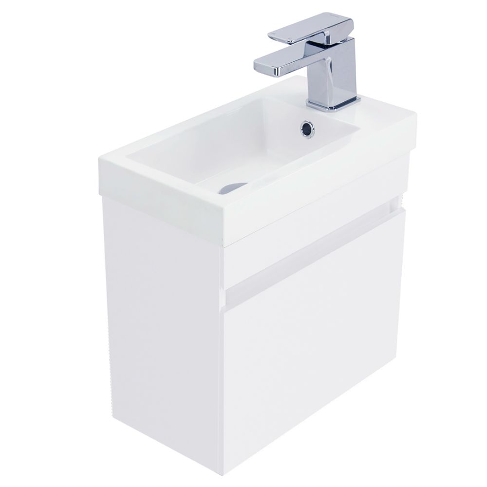 Astra Wall Hung Vanity 400mm 1 Door Gloss White 39400 | PlaceMakers NZ