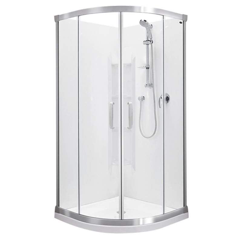Ruby II Round Sliding Shower 900 x 900mm Satin Frame with