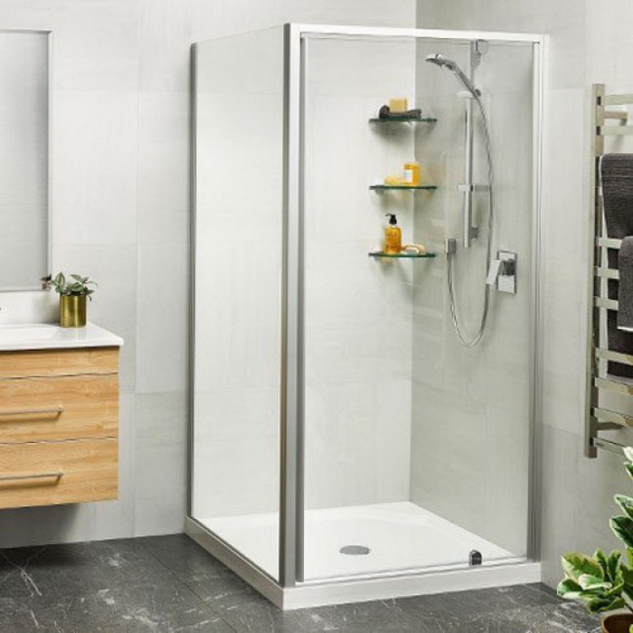 Milano Plus Alcove Shower 900 x 900mm White Centre 3 Side Corner