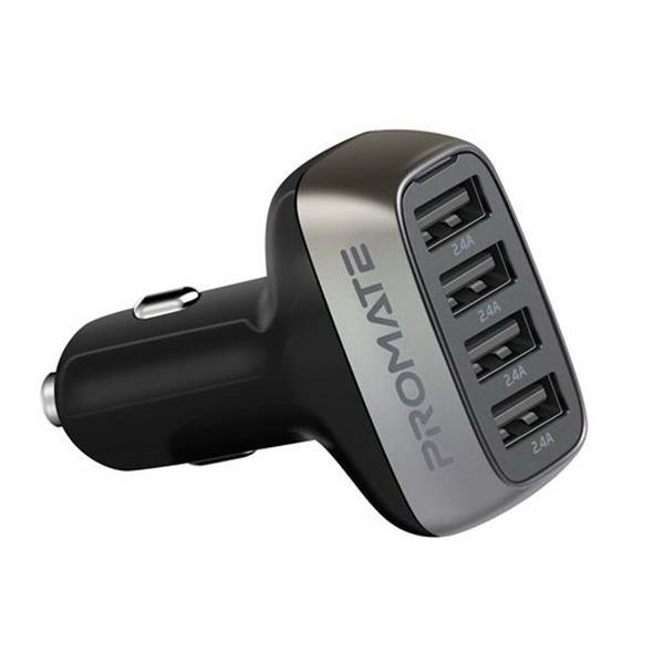 48W Car Charger with 4 USB Charging Ports Black 48W Car Charger with 4 USB Charging Ports Black