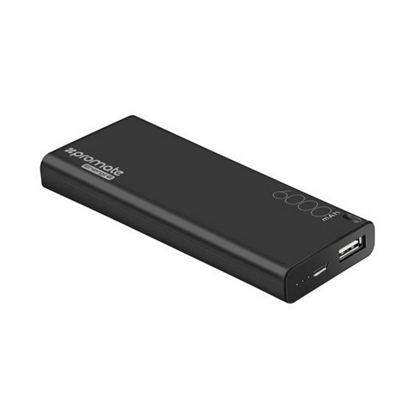 6000mAh Ultra-Sleek Portable Lithium Polymer Charging Power Bank Black 6000mAh Ultra-Sleek Portable Lithium Polymer Charging Power Bank Black