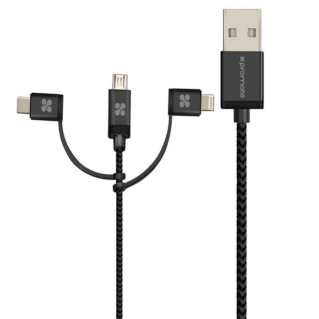 1.2m 3-In-1 Smart USB Cable For Charging and Data Transfer 1.2m 3-In-1 Smart USB Cable For Charging and Data Transfer