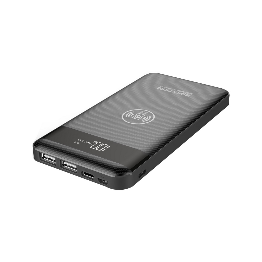 10000mAh Wireless Charging Qi Power Bank with LED Display Black 10000mAh Wireless Charging Qi Power Bank with LED Display Black