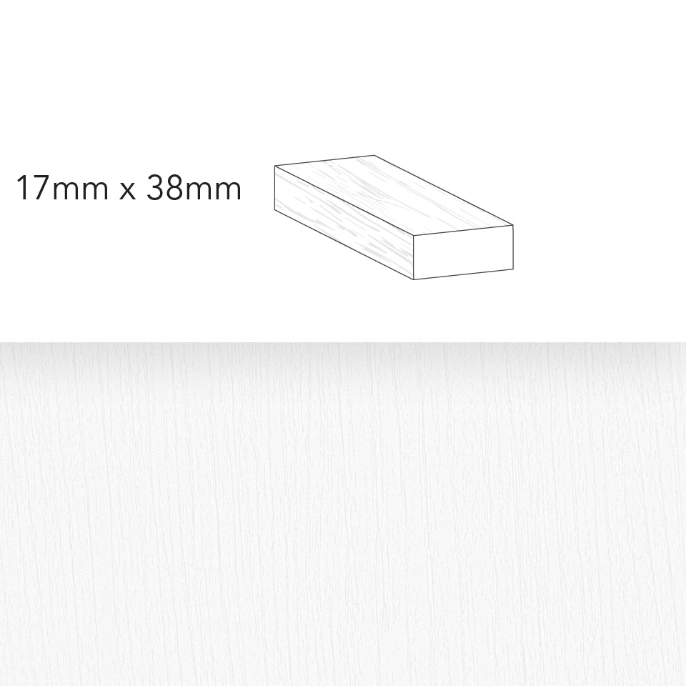 Snowfall Pre-Finished Decorative Batten 17 x 38mm x 3.6m Snowfall Pre-Finished Decorative Batten 17 x 38mm x 3.6m