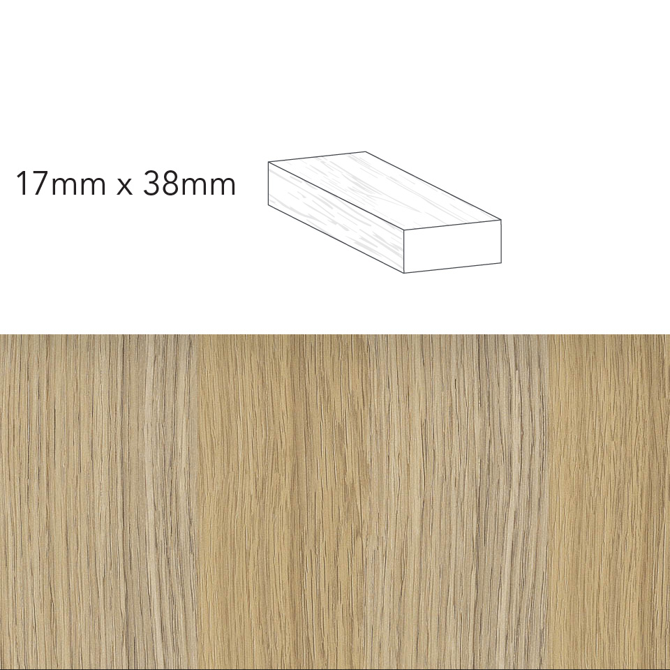 Honey Oak Pre-Finished Decorative Batten 17 x 38mm x 3.6m Honey Oak Pre-Finished Decorative Batten 17 x 38mm x 3.6m
