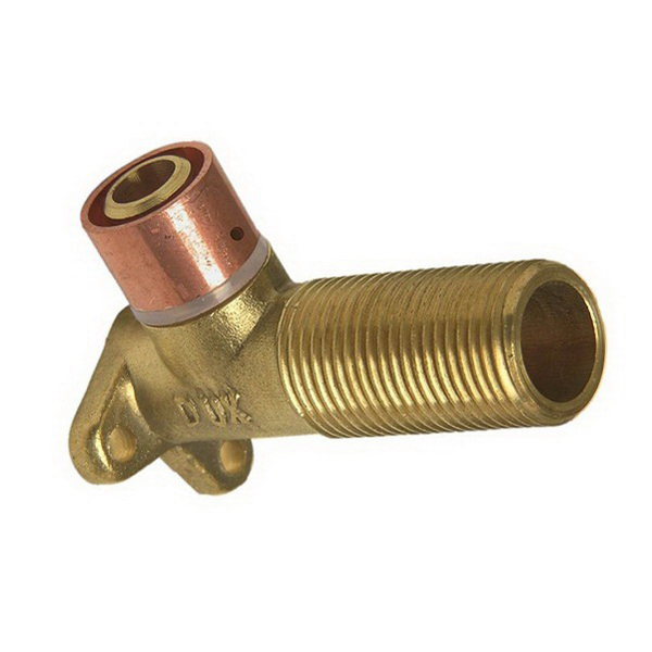 SecuraGold 90 Deg W/B Elbow 15mm x 1/2 Inch Crimp x Male BSP SecuraGold 90 Deg W/B Elbow 15mm x 1/2 Inch Crimp x Male BSP