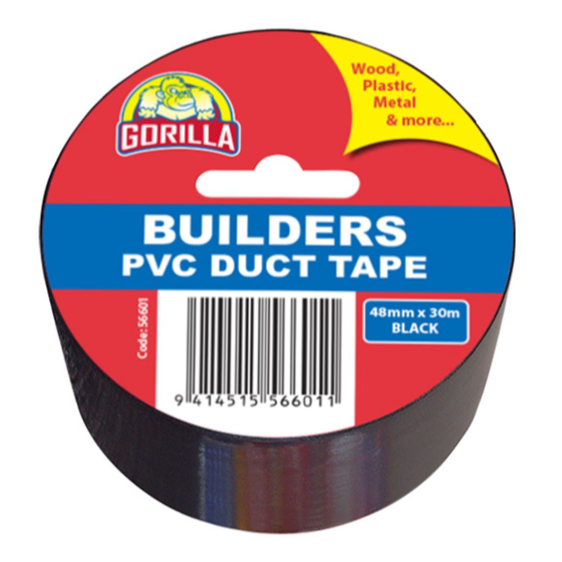 Builders 48mm x 30m PVC Tape Black Builders 48mm x 30m PVC Tape Black