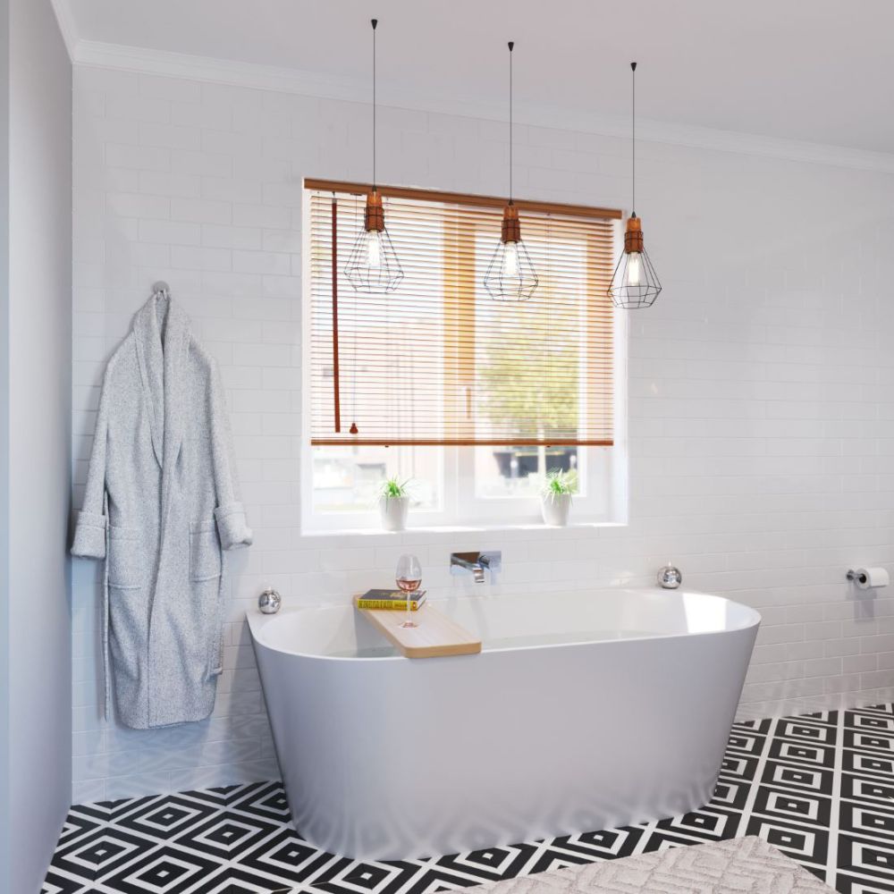 Newark Back To Wall Bath Gloss White 1700 x 780 x 600mm 7846