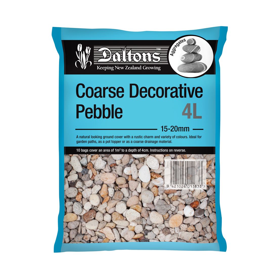 Coarse Decorative Pebble 4L Bag Decorative Pebbles Bagged