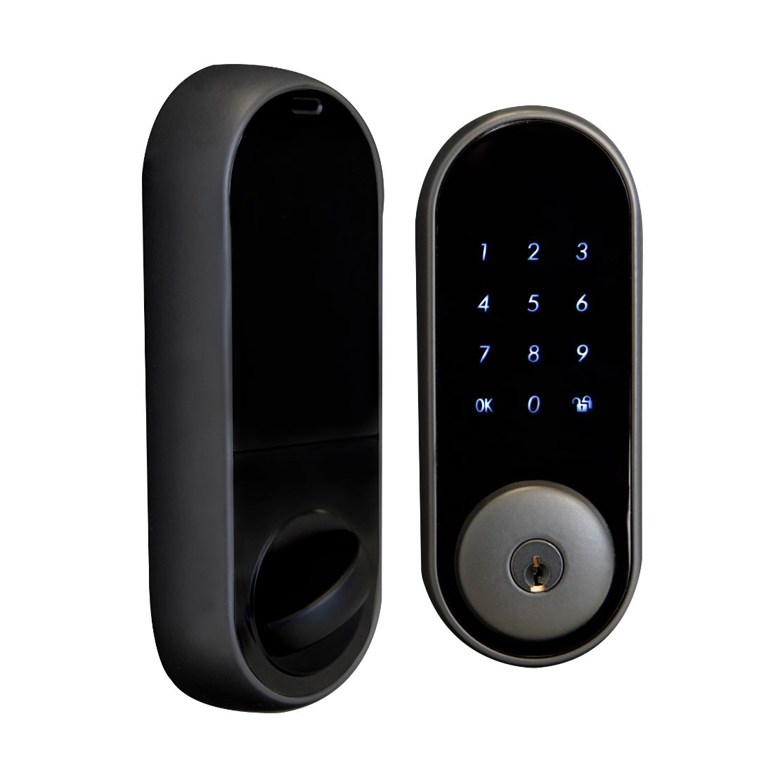 Bluetooth Electronic D Bolt LockOval Black Bluetooth Electronic D Bolt LockOval Black