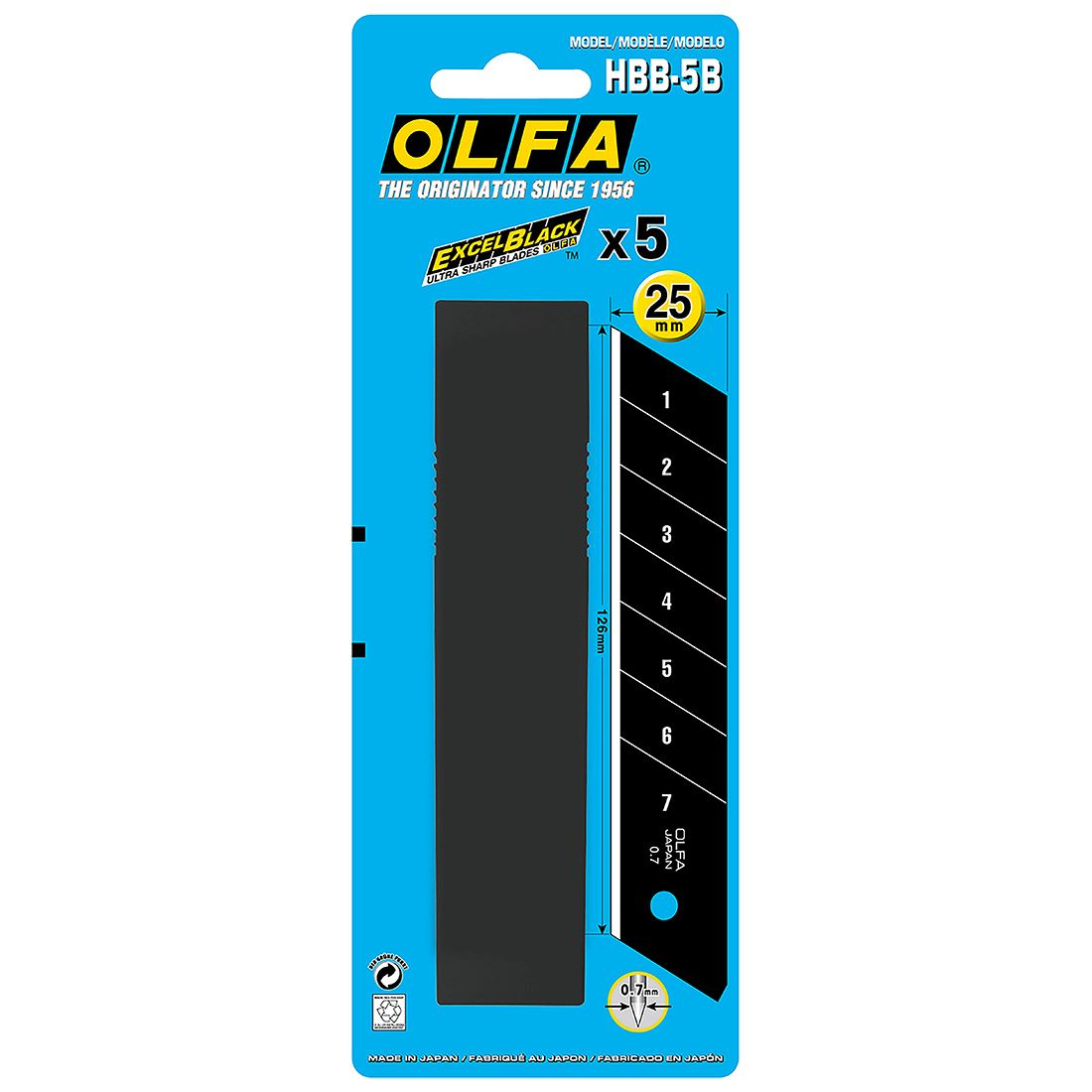 Snap Off Blade Black 25mm 5 Pack | PlaceMakers NZ