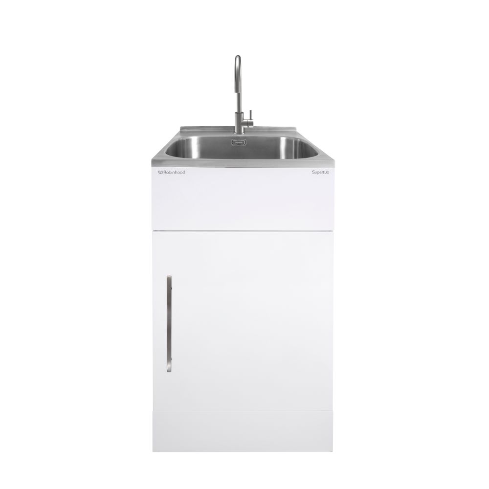 Supertub Series III Standard Size 1 Door Satin White Stainless Steel Gooseneck Tap ST3103 Supertub Series III Standard Size 1 Door Satin White Stainless Steel Gooseneck Tap ST3103