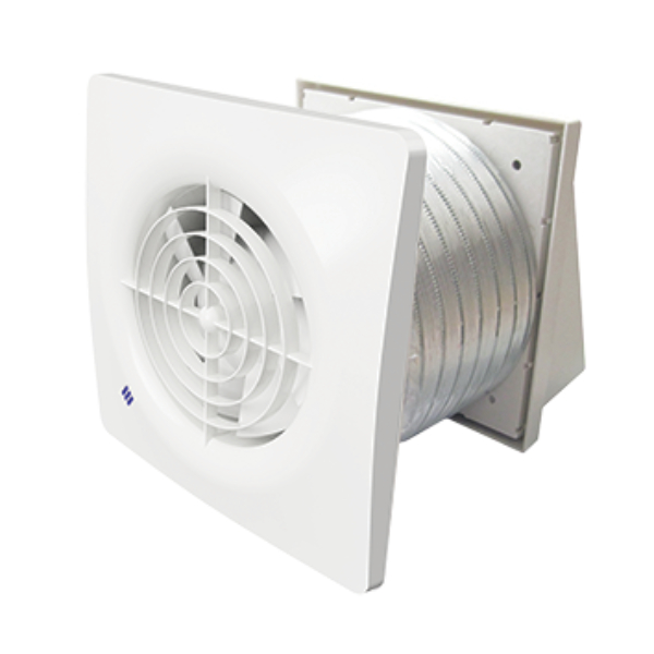 Quiet 125mm Bathroom Through Wall Kit With Timer