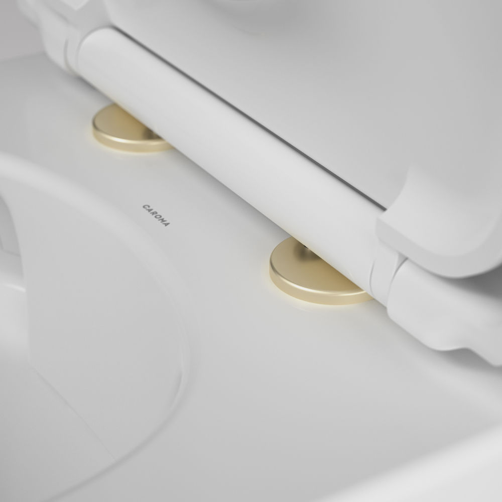 Urbane II Toilet Seat Hinge Caps Brushed Brass 254213BB Urbane II Toilet Seat Hinge Caps Brushed Brass 254213BB